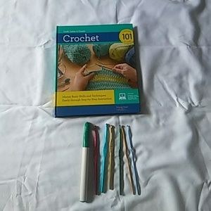 Crochet 101 and various crochet hooks